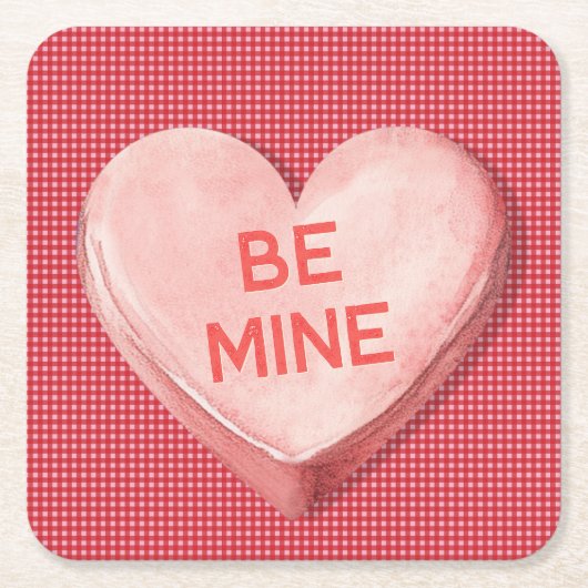 Candy Heart Valentine Paper Untersetzer (Vorderseite)