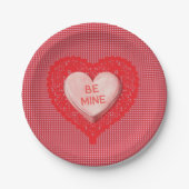 Candy Heart Valentine Paper Untersetzer Pappteller (Vorderseite)