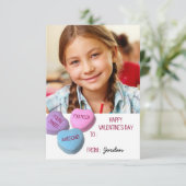 Candy Heart Valentine's Day Foto Einladung (Stehend Vorderseite)