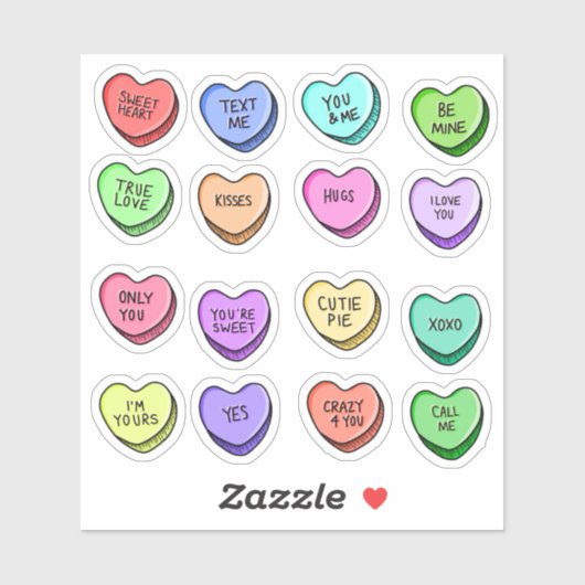 Candy Heart Vinyl Stickers Aufkleber (Blatt)