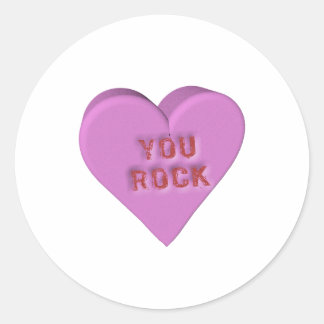 Candy Heart "YOU ROCK" Runder Aufkleber