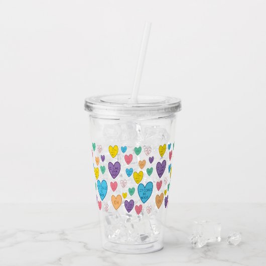 Candy Hearts Acryltrinkbecher (Rückseite Ice)