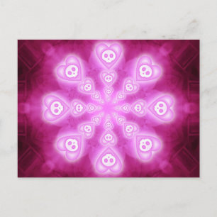 Candy Hearts and Pink Skulls Postkarte