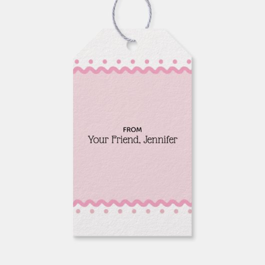 Candy Hearts Anpassbarer Valentinstag Geschenkanhänger (Rückseite)