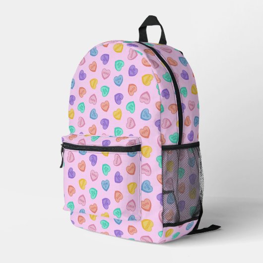 Candy Hearts Bedruckter Rucksack (Rückseitige Ecke Rechts)
