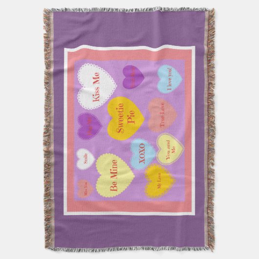 Candy Hearts Blanket Decke (Vorderseite Vertikal)