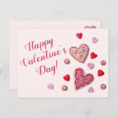 Candy Hearts Custom Message Valentine Postkarte (Vorne/Hinten)