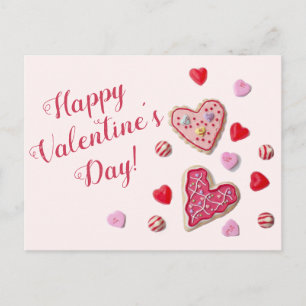 Candy Hearts Custom Message Valentine Postkarte