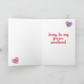 Candy Hearts Custom Messages Valentine Feiertagskarte (Innenseite)
