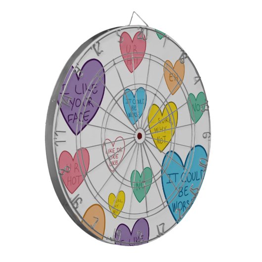 Candy Hearts Dartscheibe (Vorderseite Links)