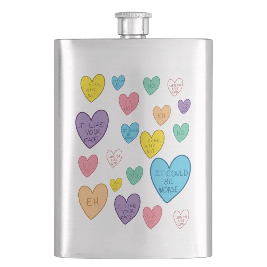 Candy Hearts Flachmann (Vorderseite)