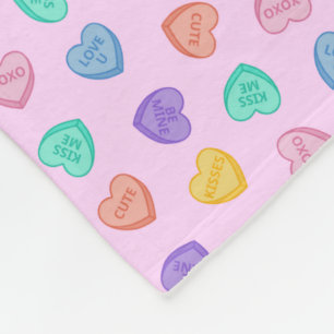 Candy Hearts Fleecedecke