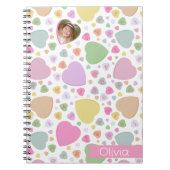 Candy Hearts Foto Valentine Notebook Notizblock (Vorderseite)