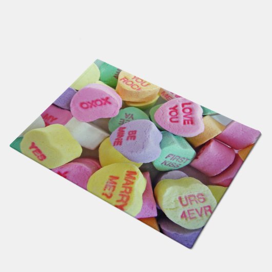 Candy Hearts Fußmatte (Schrägansicht)