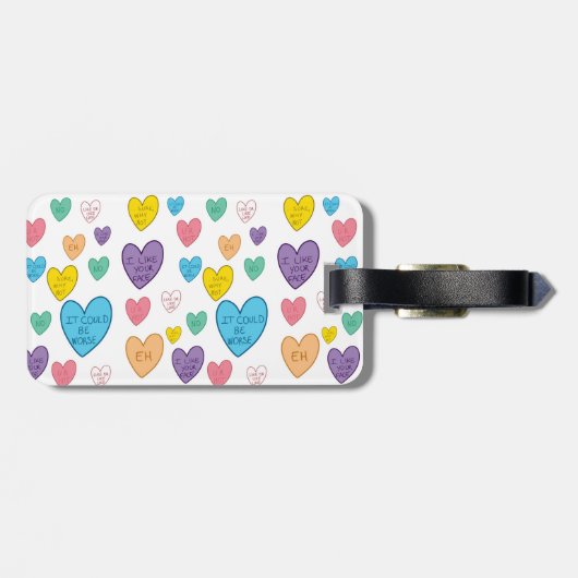 Candy Hearts Gepäckanhänger (Rückseite horizontal)