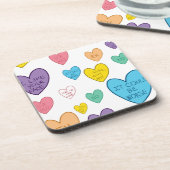 Candy Hearts Getränkeuntersetzer (Linke Seite)