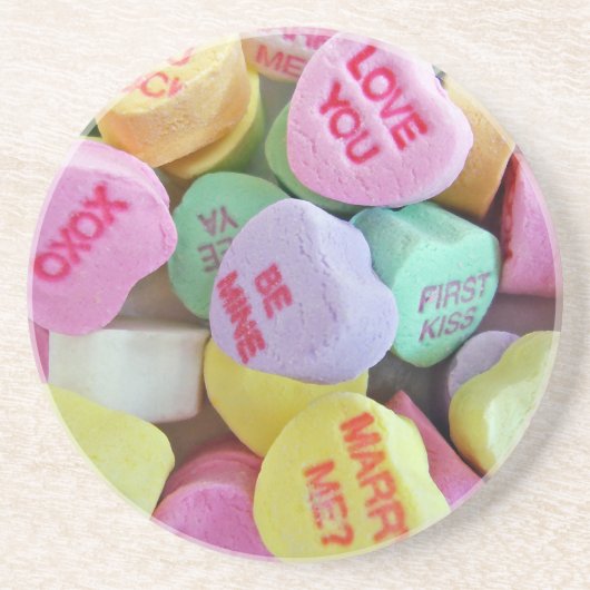 Candy Hearts Getränkeuntersetzer (Vorne)