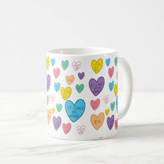 Candy Hearts Kaffeetasse (VorderseiteRechts)