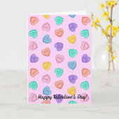 Candy Hearts Karte (Gelbe Blume)