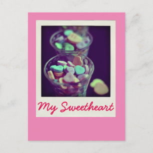 Candy Hearts KISS ME Postkarte