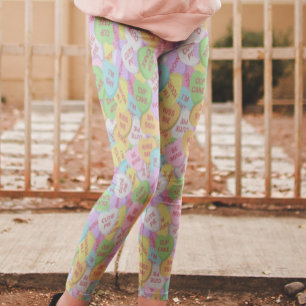 Candy Hearts Leggings Valentine's Day Muster