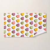 Candy Hearts Liebe Pattern Badhandtuch Set (Handtuch)