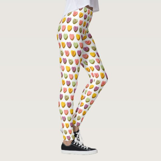 Candy Hearts Liebe Pattern Leggings (Rechts)
