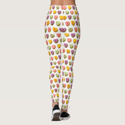 Candy Hearts Liebe Pattern Leggings (Rückseite)