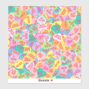 Candy Hearts Muster V2 - kundenspezifisch geschnit Aufkleber