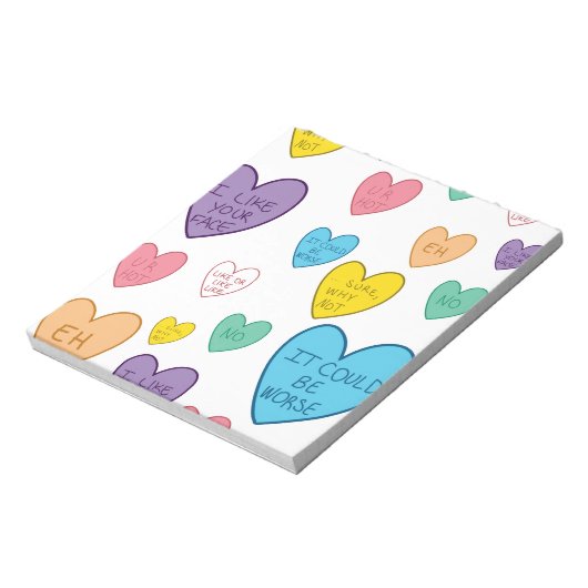Candy Hearts Notizblock (Rotiert)