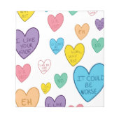 Candy Hearts Notizblock (Vorderseite)