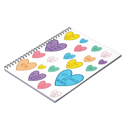 Candy Hearts Notizblock (Linke Seite)