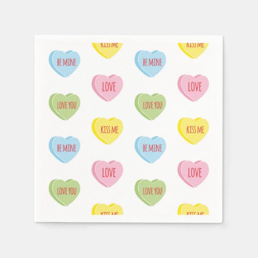 Candy Hearts Paper Napkin Serviette (Vorderseite)