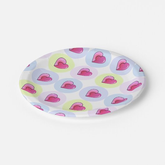 Candy Hearts Pappteller (Schrägansicht)