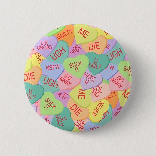 Candy Hearts Pattern - SFW Button (Vorderseite)
