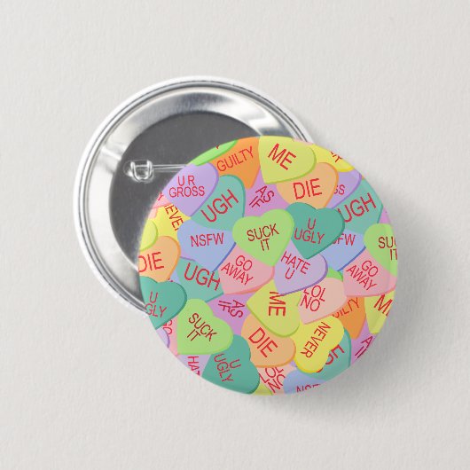 Candy Hearts Pattern - SFW Button (Vorne & Hinten)