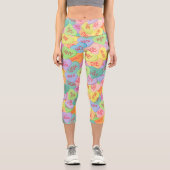 Candy Hearts Pattern - SFW Capri Leggings (Vorderseite)
