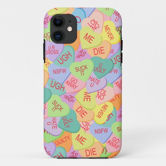 Candy Hearts Pattern - SFW Case-Mate iPhone Hülle (Rückseite)