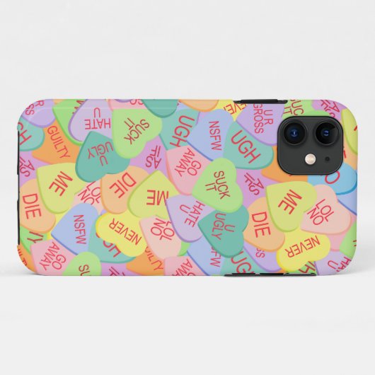Candy Hearts Pattern - SFW Case-Mate iPhone Hülle (Rückseite (Horizontal))