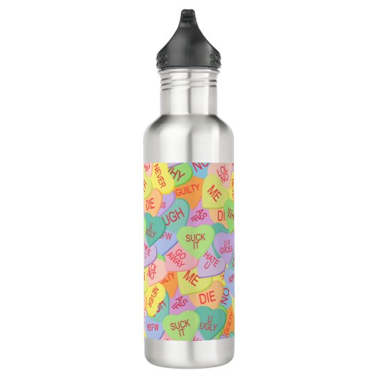 Candy Hearts Pattern - SFW Edelstahlflasche (Rechts)