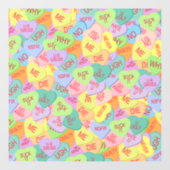 Candy Hearts Pattern - SFW Fensteraufkleber (Blatt)