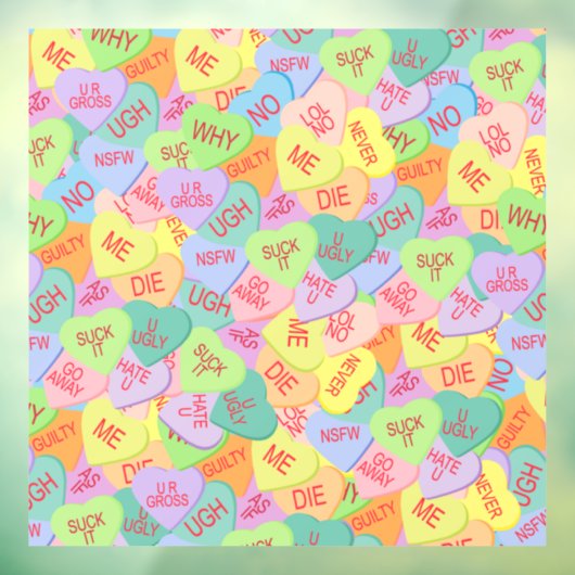 Candy Hearts Pattern - SFW Fensteraufkleber (Blatt 3)
