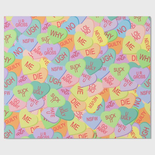 Candy Hearts Pattern - SFW Geschenkpapier (Flach)