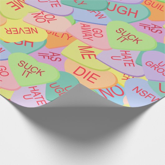 Candy Hearts Pattern - SFW Geschenkpapier (Ecke)