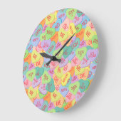 Candy Hearts Pattern - SFW Große Wanduhr (Winkel)