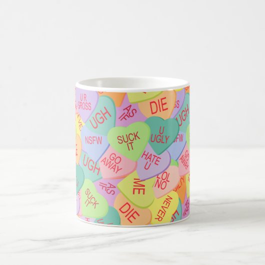 Candy Hearts Pattern - SFW Kaffeetasse (Mittel)