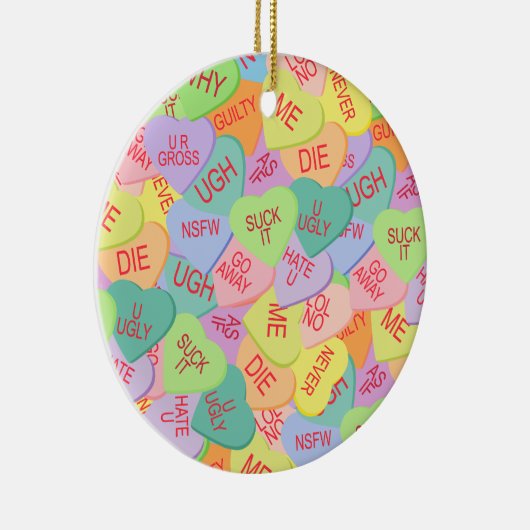 Candy Hearts Pattern - SFW Keramik Ornament (Rechts)