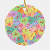 Candy Hearts Pattern - SFW Keramik Ornament (Vorne)