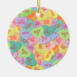 Candy Hearts Pattern - SFW Keramik Ornament