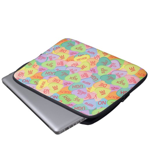 Candy Hearts Pattern - SFW Laptopschutzhülle (Vorne Knopf)
